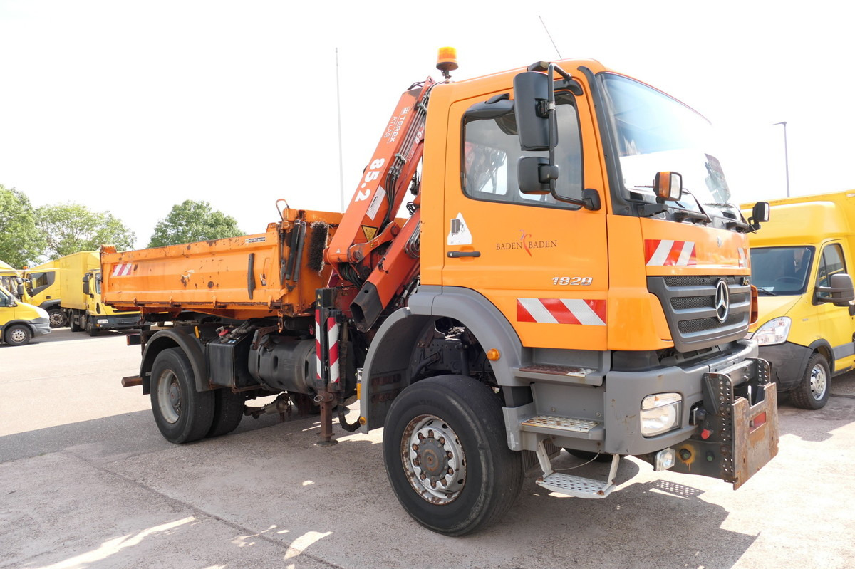 MERCEDES-BENZ 1828 AK Kran Axor-R Atlas 85.2 Kipper Winterdien - Φορτηγό ανατρεπόμενο, Φορτηγό με γερανό: φωτογραφία 1 MERCEDES-BENZ 1828 AK Kran Axor-R Atlas 85.2 Kipper Winterdien - Φορτηγό ανατρεπόμενο, Φορτηγό με γερανό: φωτογραφία 1