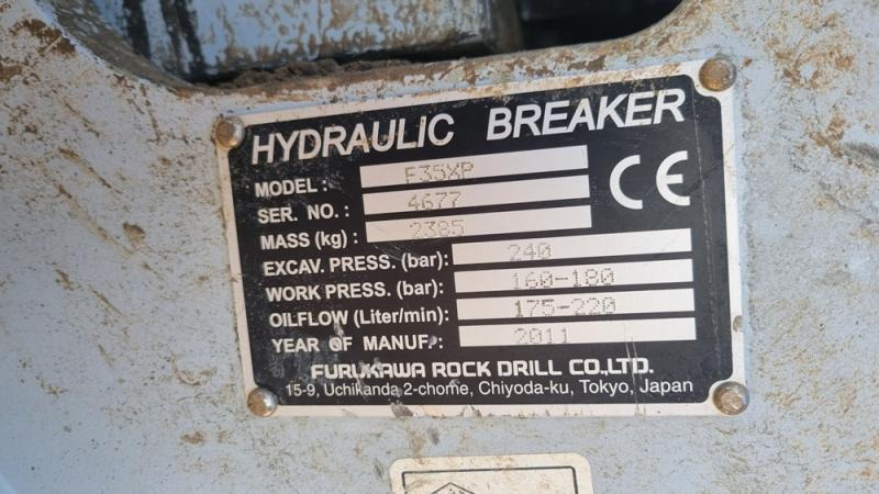 FURUKAWA F35XP POUR PELLE DE 25 à 35 tonnes F35XP - Υδραυλικό σφυρί: φωτογραφία 4 FURUKAWA F35XP POUR PELLE DE 25 à 35 tonnes F35XP - Υδραυλικό σφυρί: φωτογραφία 4