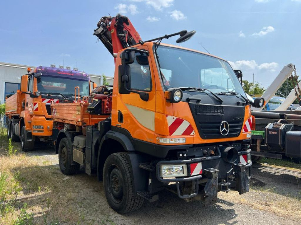Mercedes-Benz Unimog U20 2-Achs Allradkipper Kran Palfinger Kr - Φορτηγό ανατρεπόμενο, Φορτηγό με γερανό: φωτογραφία 2 Mercedes-Benz Unimog U20 2-Achs Allradkipper Kran Palfinger Kr - Φορτηγό ανατρεπόμενο, Φορτηγό με γερανό: φωτογραφία 2
