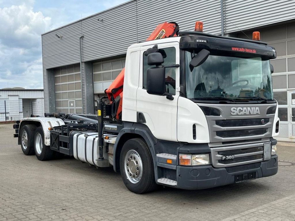 Scania P 360 6x2 Abrollkipper mit Kran Lift/Lenkachse Scania P 360 6x2 Abrollkipper mit Kran Lift/Lenkachse - Φορτηγό φόρτωσης γάντζου, Φορτηγό με γερανό: φωτογραφία 2 Scania P 360 6x2 Abrollkipper mit Kran Lift/Lenkachse Scania P 360 6x2 Abrollkipper mit Kran Lift/Lenkachse - Φορτηγό φόρτωσης γάντζου, Φορτηγό με γερανό: φωτογραφία 2