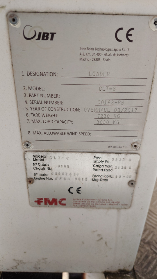 CLT-8 Speedloader FMC - Φορτωτής εμπορευματοκιβωτίων/ Παλετών: φωτογραφία 2 CLT-8 Speedloader FMC - Φορτωτής εμπορευματοκιβωτίων/ Παλετών: φωτογραφία 2