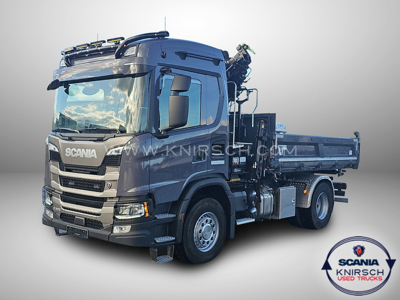 SCANIA G 320 B4x2NA 3-Seitenkipper Dautel mit Kran Hiab - Όχημα με ανατρεπομενη καροτσα: φωτογραφία 1 SCANIA G 320 B4x2NA 3-Seitenkipper Dautel mit Kran Hiab - Όχημα με ανατρεπομενη καροτσα: φωτογραφία 1