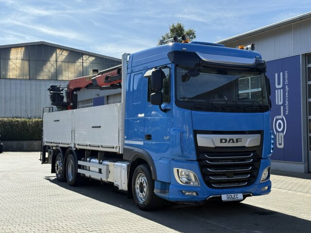 DAF XF 480 Pritsche Kran Plafinger 21000L - Φορτηγό με ανοιχτή καρότσα, Φορτηγό με γερανό: φωτογραφία 1 DAF XF 480 Pritsche Kran Plafinger 21000L - Φορτηγό με ανοιχτή καρότσα, Φορτηγό με γερανό: φωτογραφία 1