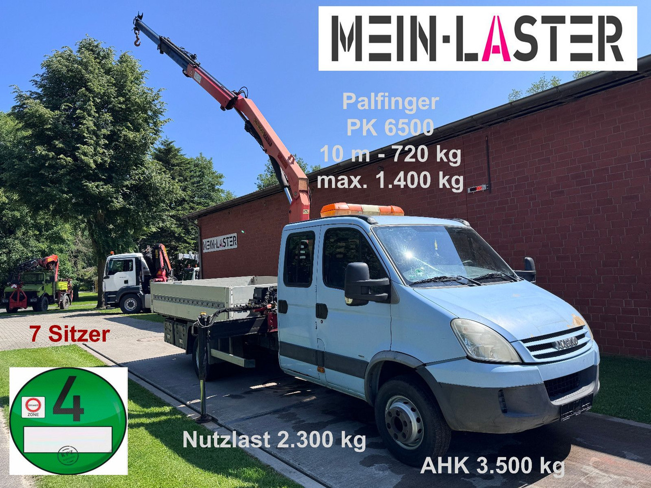 Iveco 65C180 3.0d Palfinger PK 6500 7 Sitzer - Μικρό φορτηγό με καρότσα, Διπλοκάμπινο ελαφρύ επαγγελματικό: φωτογραφία 1 Iveco 65C180 3.0d Palfinger PK 6500 7 Sitzer - Μικρό φορτηγό με καρότσα, Διπλοκάμπινο ελαφρύ επαγγελματικό: φωτογραφία 1