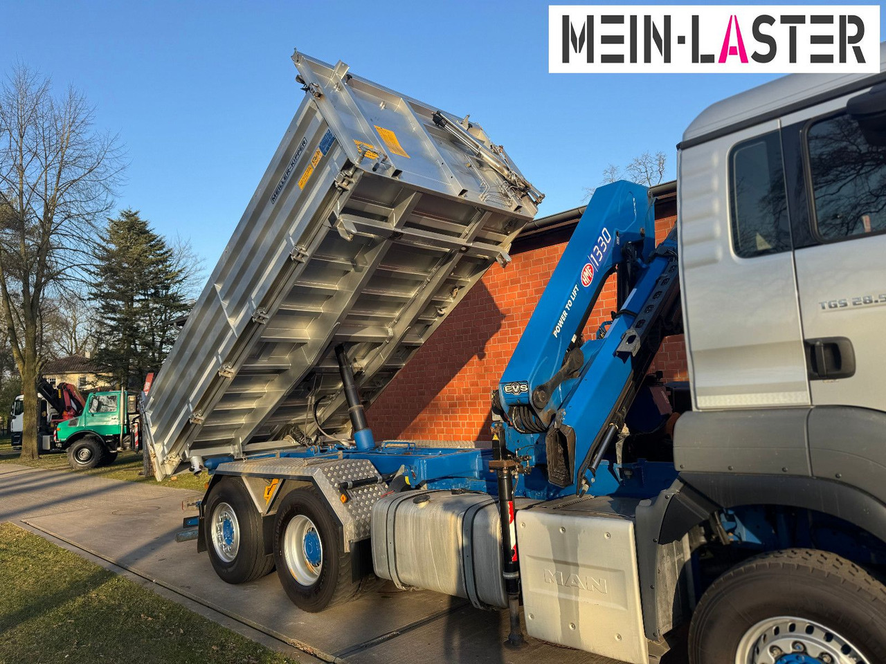 MAN Aufbau Meiller Bordmatik + HMF 1330 K4 15m Funk - Φορτηγό ανατρεπόμενο, Φορτηγό με γερανό: φωτογραφία 2 MAN Aufbau Meiller Bordmatik + HMF 1330 K4 15m Funk - Φορτηγό ανατρεπόμενο, Φορτηγό με γερανό: φωτογραφία 2
