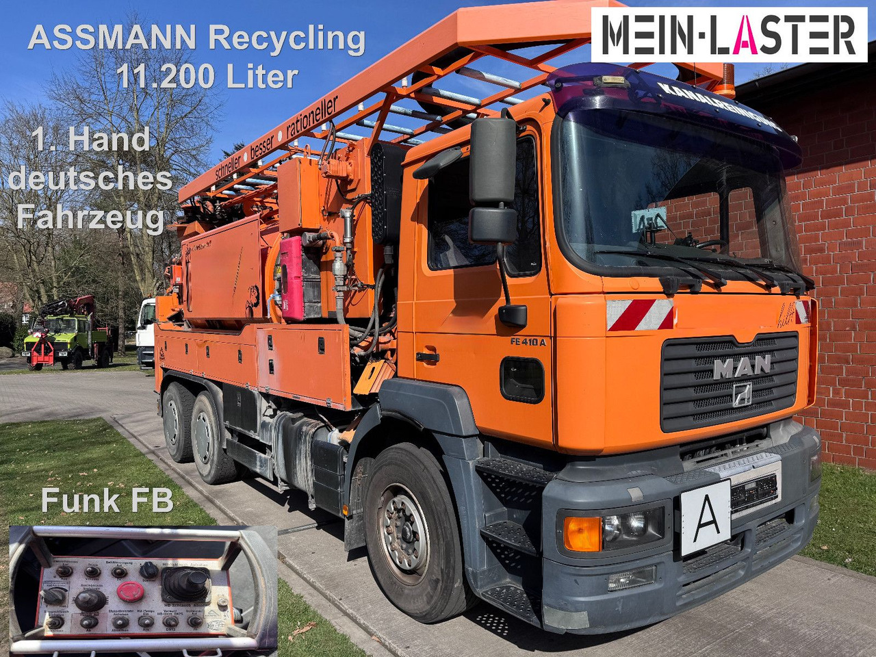 MAN FE 410 Assmann Saug HD Spüler Recycling +  FB. - Όχημα εκκένωσης βόθρων: φωτογραφία 1 MAN FE 410 Assmann Saug HD Spüler Recycling +  FB. - Όχημα εκκένωσης βόθρων: φωτογραφία 1