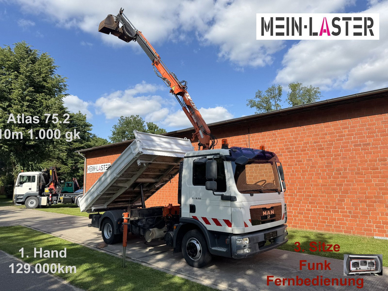 MAN TGL 8.150 3 S-Kipper Atlas 75 10m -1t. Funk FB - Όχημα με ανατρεπομενη καροτσα: φωτογραφία 1 MAN TGL 8.150 3 S-Kipper Atlas 75 10m -1t. Funk FB - Όχημα με ανατρεπομενη καροτσα: φωτογραφία 1