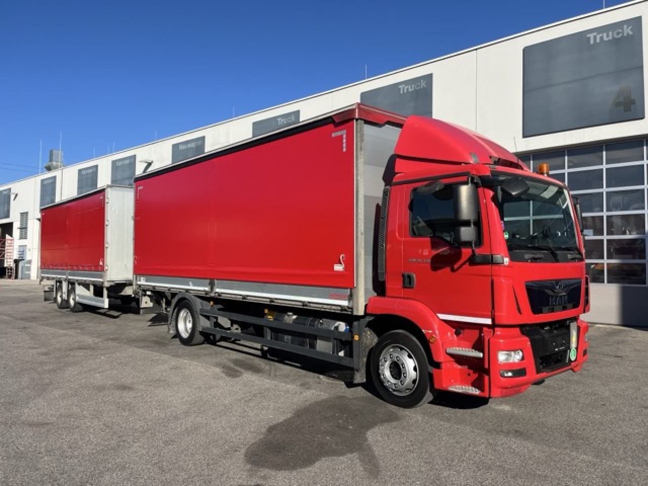 MAN TGM 18.320 4x2 BL Durchladbar - mit Tandemhänger - Φορτηγό μουσαμάς: φωτογραφία 1 MAN TGM 18.320 4x2 BL Durchladbar - mit Tandemhänger - Φορτηγό μουσαμάς: φωτογραφία 1