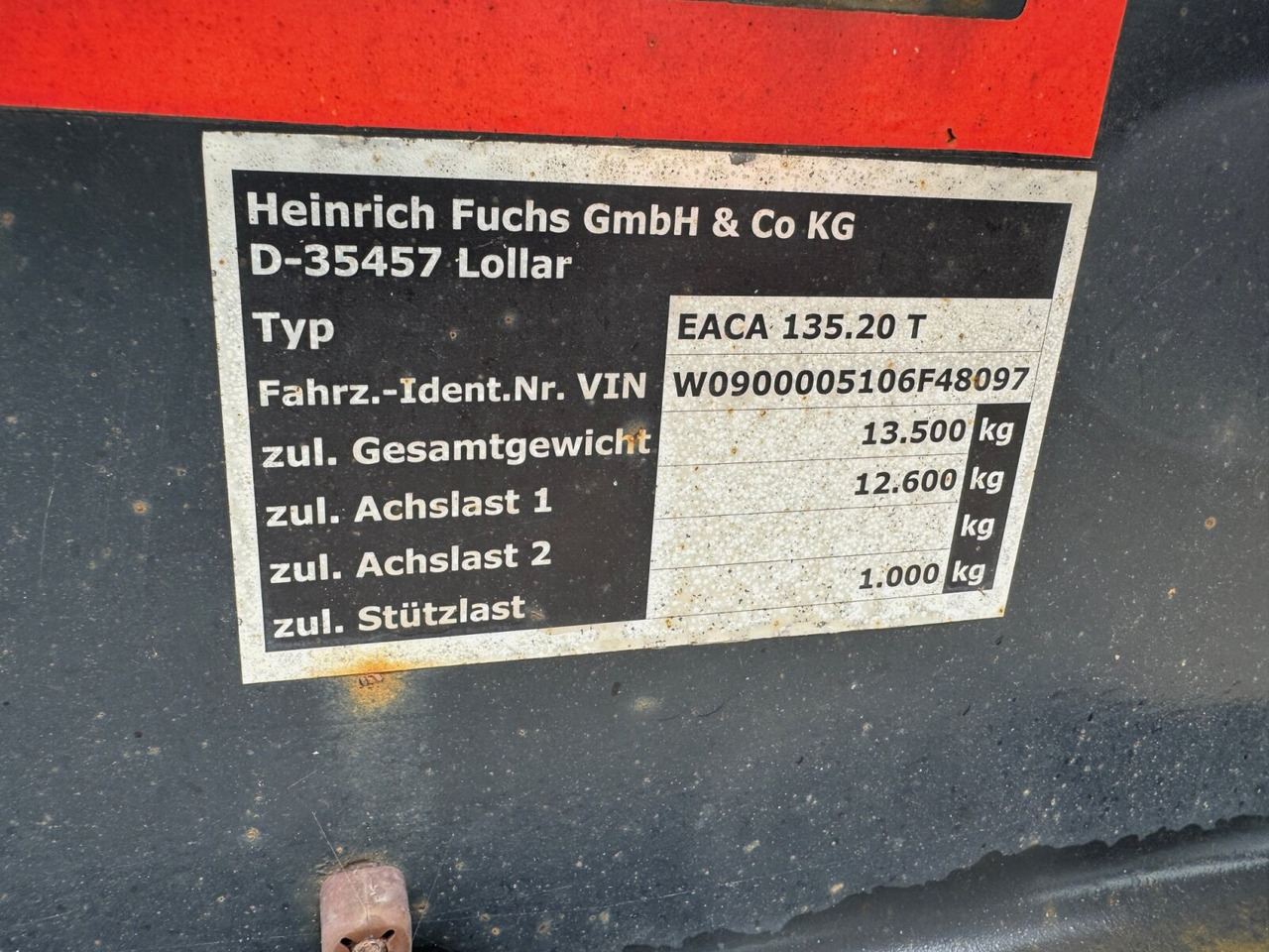 EACA 135.20 T FUCHS EACA 135.20 T, Absetzanhänger für 1 Mulde - Ρυμούλκα γάντζος/ Αλυσιδάκι: φωτογραφία 2 EACA 135.20 T FUCHS EACA 135.20 T, Absetzanhänger für 1 Mulde - Ρυμούλκα γάντζος/ Αλυσιδάκι: φωτογραφία 2