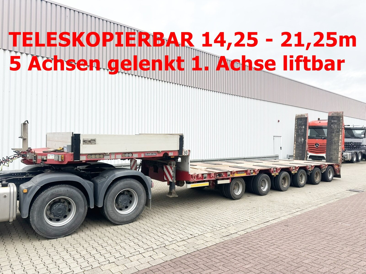 Goldhofer STZ L 6-67/80 A STZ-L 6-67/80 A, 6 Achsen, 86.000kg Ges.-Gew. - Επικαθήμενο με χαμηλό δάπεδο: φωτογραφία 1 Goldhofer STZ L 6-67/80 A STZ-L 6-67/80 A, 6 Achsen, 86.000kg Ges.-Gew. - Επικαθήμενο με χαμηλό δάπεδο: φωτογραφία 1