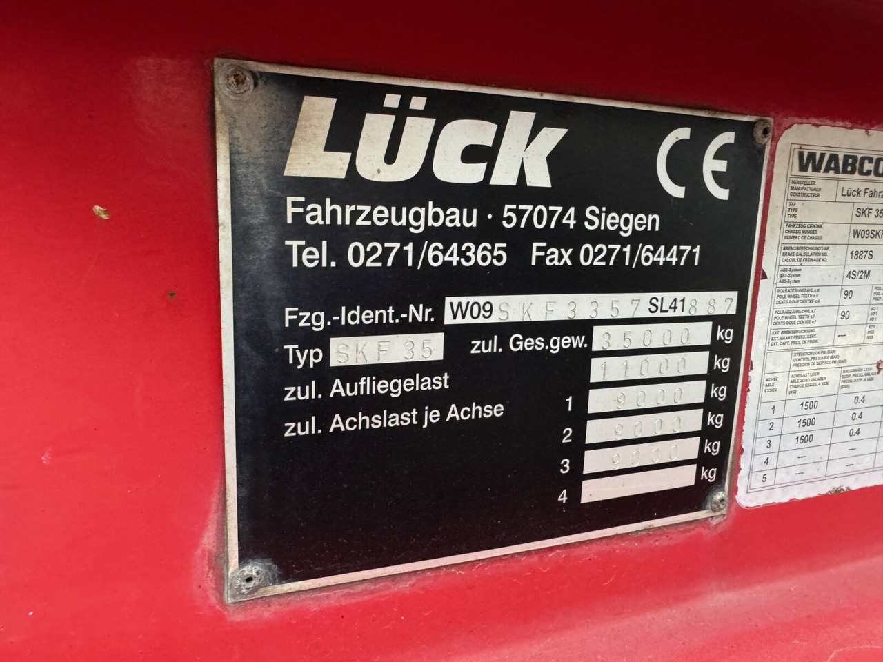 Lück SKF 35 LÜCK SKF 35, Stahlmulde ca. 37m³, Liftachse - Επικαθήμενο: φωτογραφία 3 Lück SKF 35 LÜCK SKF 35, Stahlmulde ca. 37m³, Liftachse - Επικαθήμενο: φωτογραφία 3