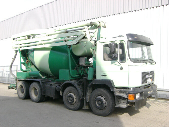 MAN 33.292 8x4 33.292 8x4 Mischer Stetter 7m³ mit Pumpe Schwing 21m, 6-Zylinder - Μπετονιέρα φορτηγό: φωτογραφία 1 MAN 33.292 8x4 33.292 8x4 Mischer Stetter 7m³ mit Pumpe Schwing 21m, 6-Zylinder - Μπετονιέρα φορτηγό: φωτογραφία 1