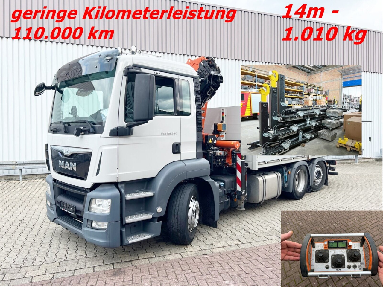 MAN TGS 26.360/400 6x2-4 BL TGS 26.360/400 6x2-4 BL, Lenk-/Lift, Kran Atlas AK 206.3E A5, Funk - Φορτηγό φόρτωσης γάντζου, Φορτηγό με γερανό: φωτογραφία 1 MAN TGS 26.360/400 6x2-4 BL TGS 26.360/400 6x2-4 BL, Lenk-/Lift, Kran Atlas AK 206.3E A5, Funk - Φορτηγό φόρτωσης γάντζου, Φορτηγό με γερανό: φωτογραφία 1