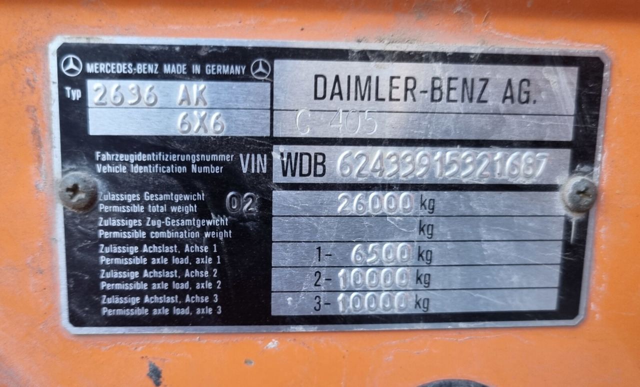 Mercedes-Benz - 2636 AK 6x6 - Φορτηγό ανατρεπόμενο: φωτογραφία 4 Mercedes-Benz - 2636 AK 6x6 - Φορτηγό ανατρεπόμενο: φωτογραφία 4