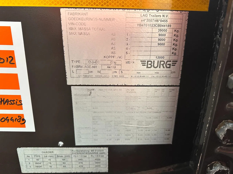 Leasing Burg 20FT ADR (EX/II, EX/III, FL, AT), Leeggewicht: 3.690kg, SAF INTRADISC, 2x liftaxle, ALCOA, NL-Chassis Burg 20FT ADR (EX/II, EX/III, FL, AT), Leeggewicht: 3.690kg, SAF INTRADISC, 2x liftaxle, ALCOA, NL-Chassis: φωτογραφία 20