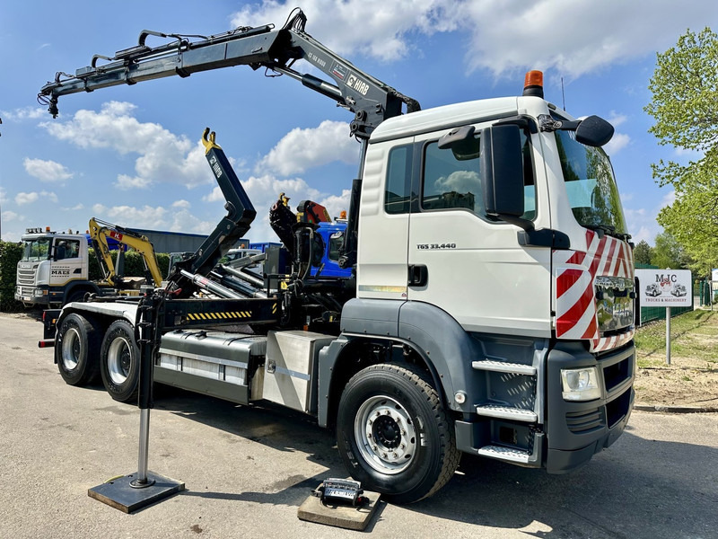 MAN TGS 33.440 6x4 BB HOOKLIFT + CRANE HIAB 166 E-3 HIDUO - RADIO - ROTATOR - EURO 5 - BE TRUCK - Φορτηγό φόρτωσης γάντζου, Φορτηγό με γερανό: φωτογραφία 1 MAN TGS 33.440 6x4 BB HOOKLIFT + CRANE HIAB 166 E-3 HIDUO - RADIO - ROTATOR - EURO 5 - BE TRUCK - Φορτηγό φόρτωσης γάντζου, Φορτηγό με γερανό: φωτογραφία 1