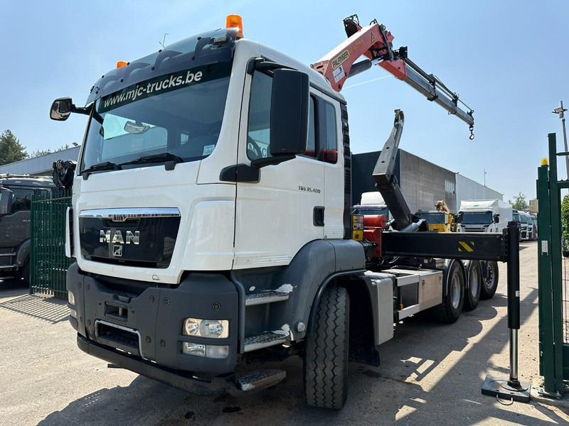 MAN TGS 35.400 8x4 TRIDEM HOOKLIFT T22 + CRANE PALFINGER PK 18001 EH + RADIO - EURO 5 - LIFT/STEERING AXLE - BE TRUCK - Φορτηγό φόρτωσης γάντζου, Φορτηγό με γερανό: φωτογραφία 2 MAN TGS 35.400 8x4 TRIDEM HOOKLIFT T22 + CRANE PALFINGER PK 18001 EH + RADIO - EURO 5 - LIFT/STEERING AXLE - BE TRUCK - Φορτηγό φόρτωσης γάντζου, Φορτηγό με γερανό: φωτογραφία 2
