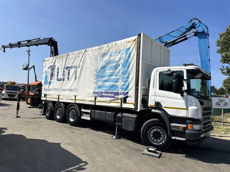 Scania P410 8x4 TRIDEM PRITSCHE PLANE + KRAN HIAB 244 EP-4 HIDUO - RETARDER - LIFT + STEERING AXLE - *327.000km* - RADIO - Φορτηγό μουσαμάς, Φορτηγό με γερανό: φωτογραφία 1 Scania P410 8x4 TRIDEM PRITSCHE PLANE + KRAN HIAB 244 EP-4 HIDUO - RETARDER - LIFT + STEERING AXLE - *327.000km* - RADIO - Φορτηγό μουσαμάς, Φορτηγό με γερανό: φωτογραφία 1