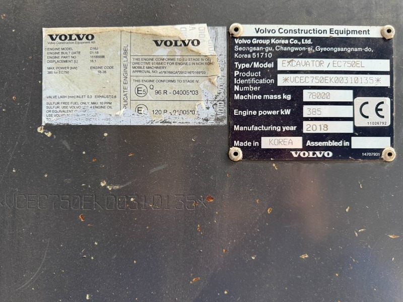 Volvo EC750E L - Ερπυστριοφόρος εκσκαφέας: φωτογραφία 5 Volvo EC750E L - Ερπυστριοφόρος εκσκαφέας: φωτογραφία 5