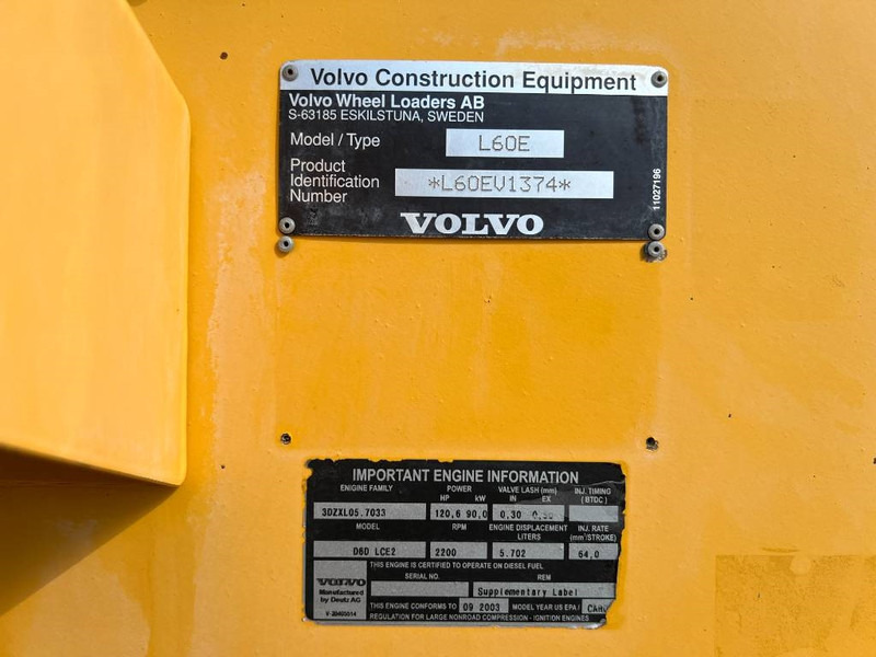 Ελαστιχοφόρος φορτωτής Volvo L60E: φωτογραφία 10 Ελαστιχοφόρος φορτωτής Volvo L60E: φωτογραφία 10
