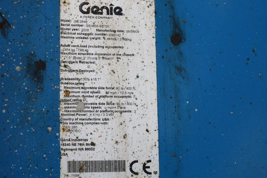 Ψαλιδωτό ανυψωτικό Genie GS2646 Electric, Working Height 9.80m, Capacity 45: φωτογραφία 7
