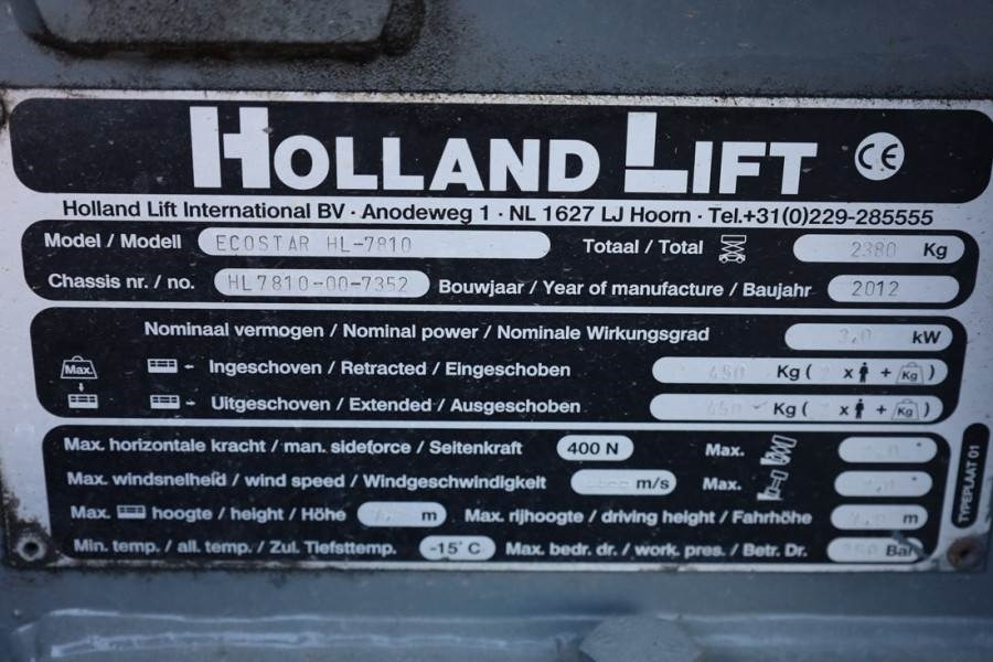 Ψαλιδωτό ανυψωτικό Holland Lift Ecostar HL-7810 Electric, 10m Working Height, 450k: φωτογραφία 6