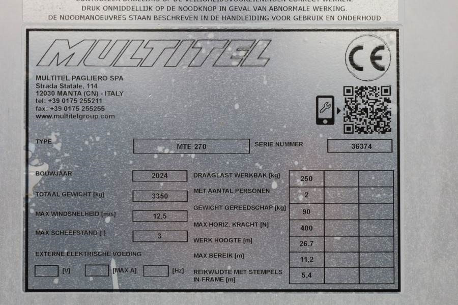 Φορτηγό με εναέρια πλατφόρμα Multitel MTE270 Valid inspection, *Guarantee! Driving Licen: φωτογραφία 6