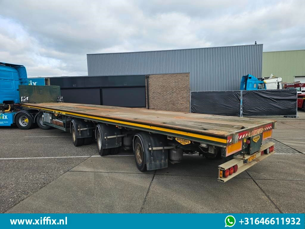 Επικαθήμενο πλατφόρμα/ Καρότσα Broshuis 3-ass. Vlakke uitschuifbare Mega oplegger / 3x gestuurd: φωτογραφία 11