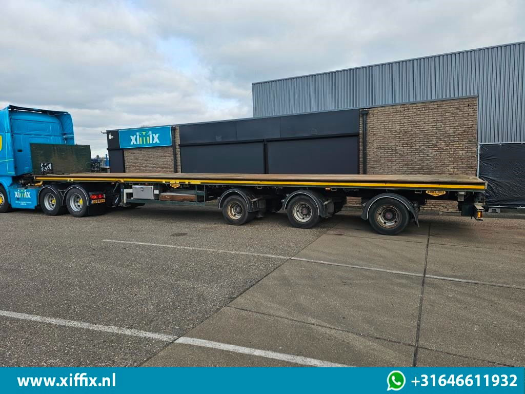 Επικαθήμενο πλατφόρμα/ Καρότσα Broshuis 3-ass. Vlakke uitschuifbare Mega oplegger / 3x gestuurd: φωτογραφία 9