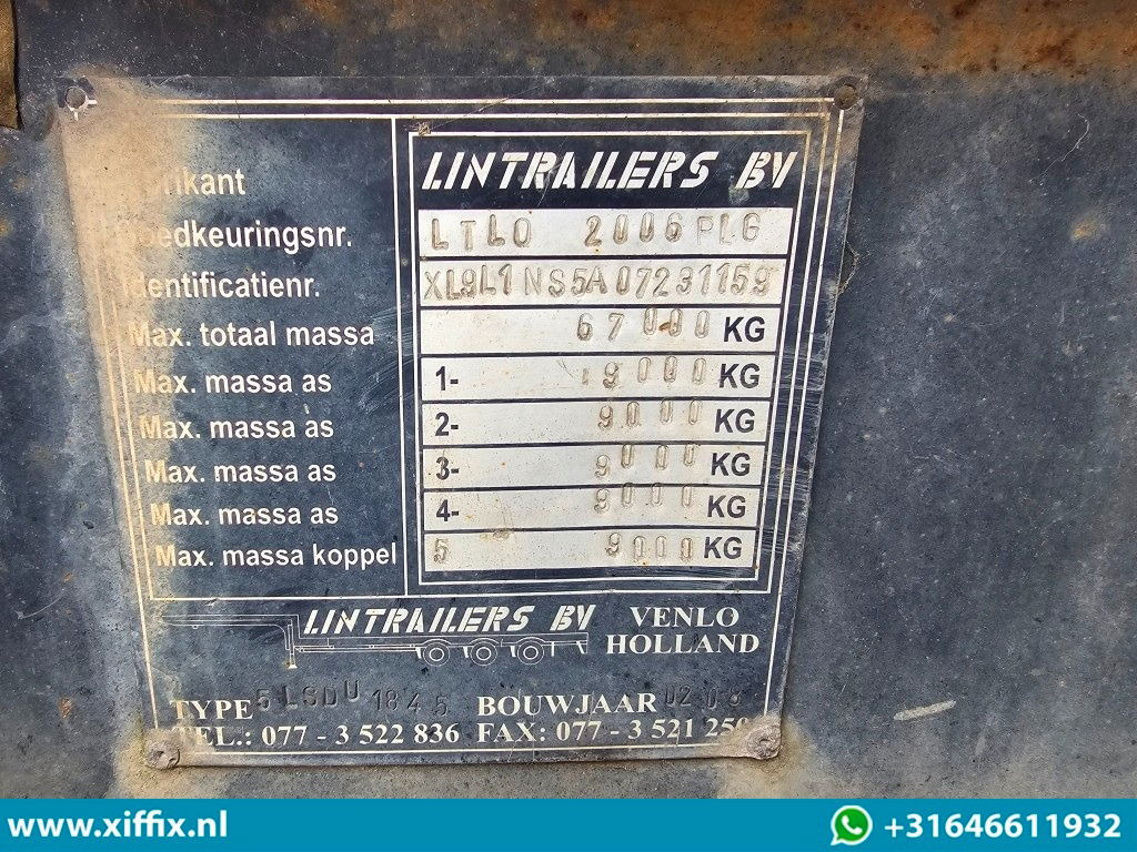 Επικαθήμενο με χαμηλό δάπεδο Lintrailers 5-ass. Uitschuifbare semi dieplader met hydr. Kleppen / 275 cm. Bree: φωτογραφία 17