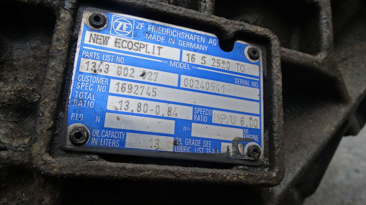 ZF 16S2520 TO MAN - Κιβώτιο ταχυτήτων για Φορτηγό: φωτογραφία 3 ZF 16S2520 TO MAN - Κιβώτιο ταχυτήτων για Φορτηγό: φωτογραφία 3