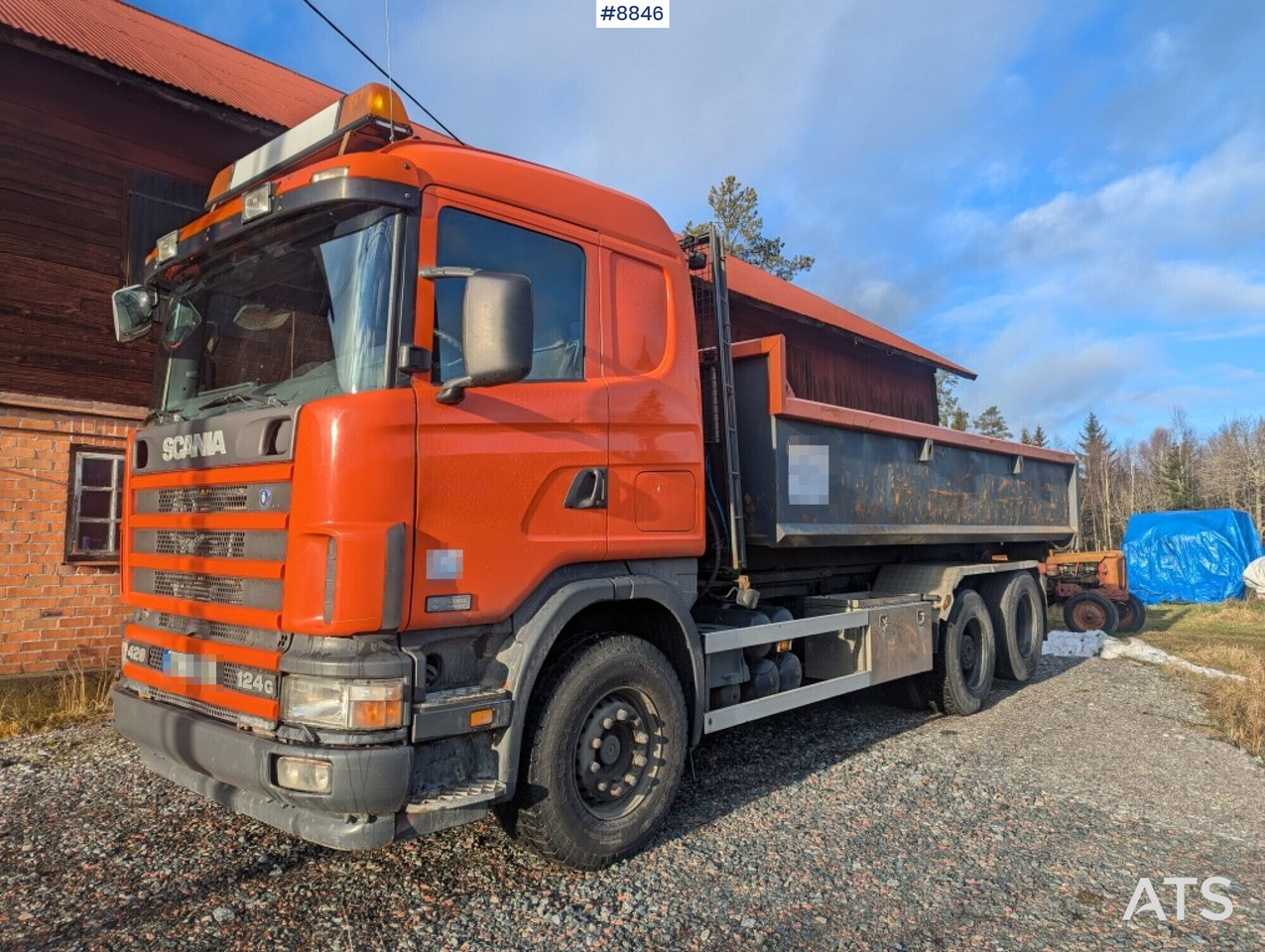 Hook Truck Scania R124BG 6x2 with gravel flatbed (SEE VIDEO) - Φορτηγό φόρτωσης γάντζου: φωτογραφία 1 Hook Truck Scania R124BG 6x2 with gravel flatbed (SEE VIDEO) - Φορτηγό φόρτωσης γάντζου: φωτογραφία 1
