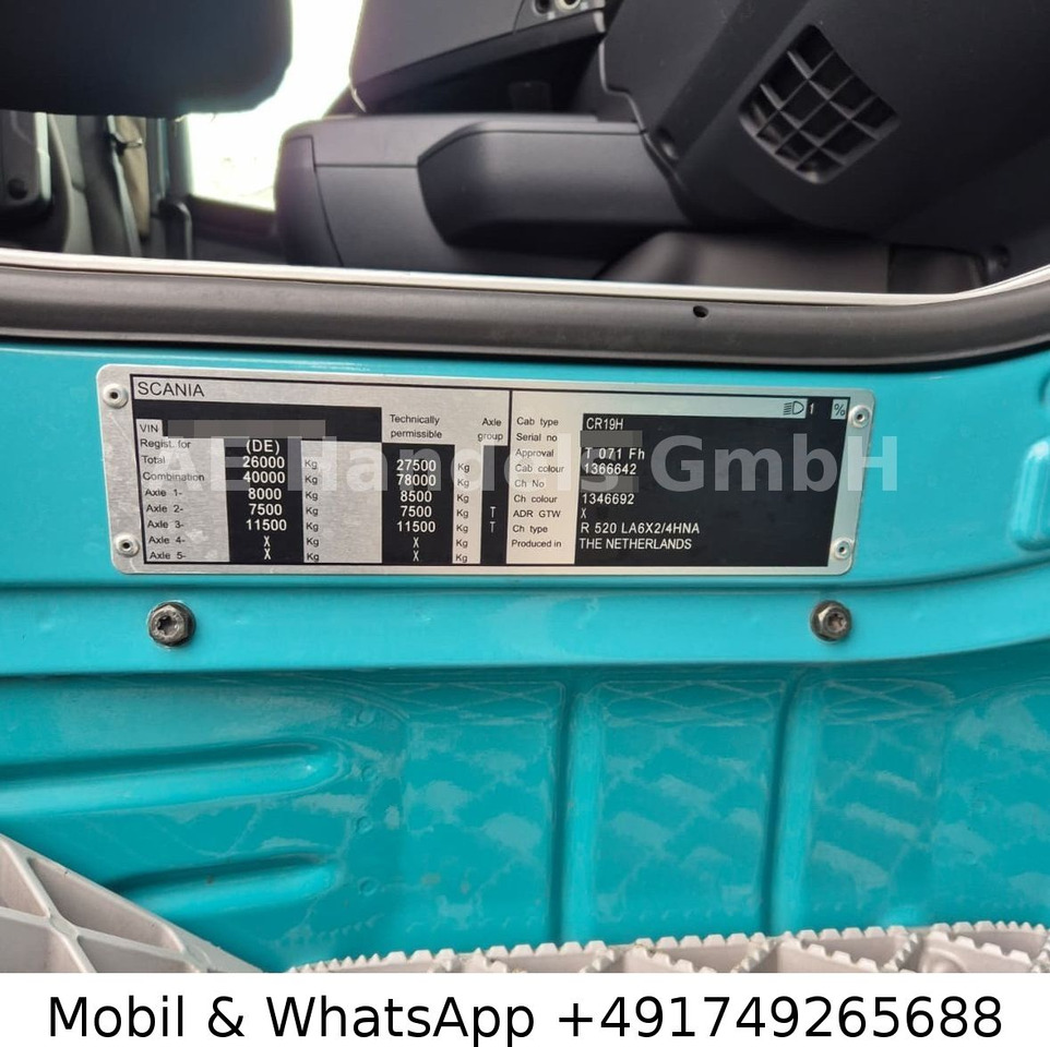 Τράκτορας Scania R520 V8 TopLine BL 6x2 *Retarder/ACC/Lenk+Lift: φωτογραφία 9 Τράκτορας Scania R520 V8 TopLine BL 6x2 *Retarder/ACC/Lenk+Lift: φωτογραφία 9