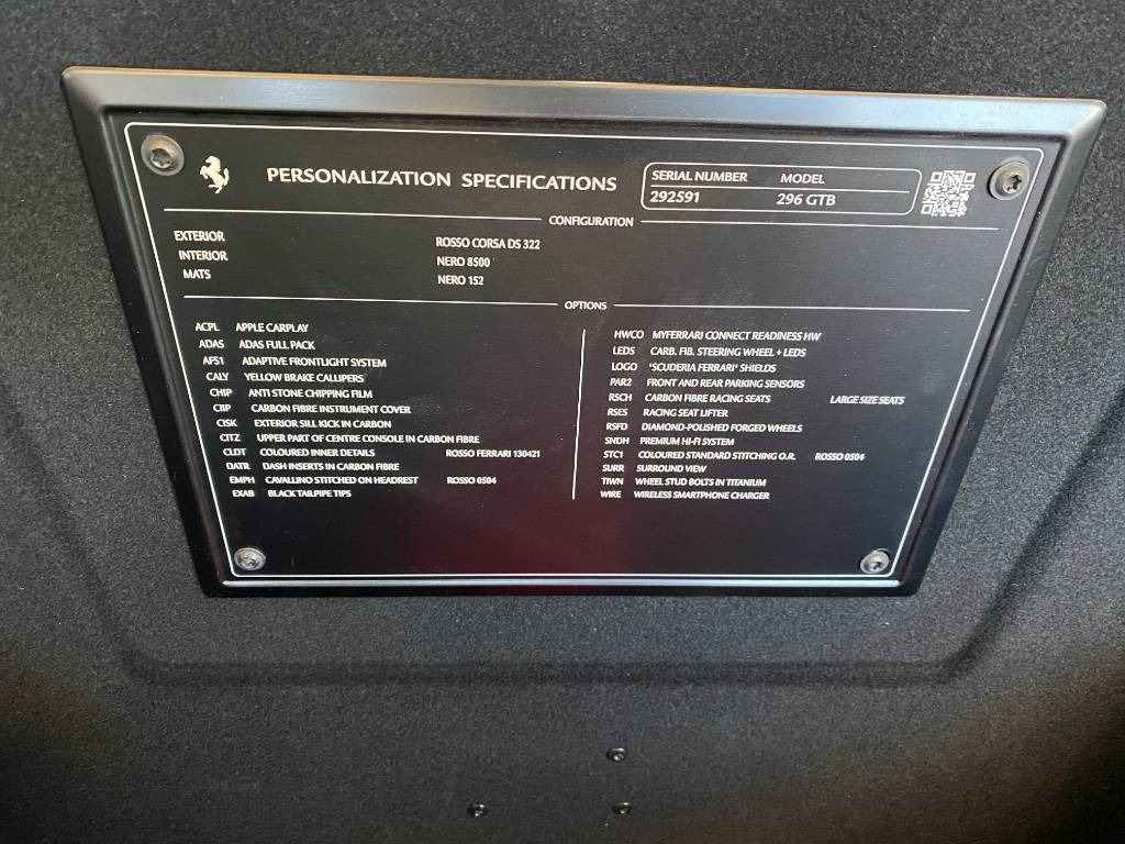 Αυτοκίνητο Ferrari 296 GTB Origine Françaises TVA Récupérable neuve: φωτογραφία 20