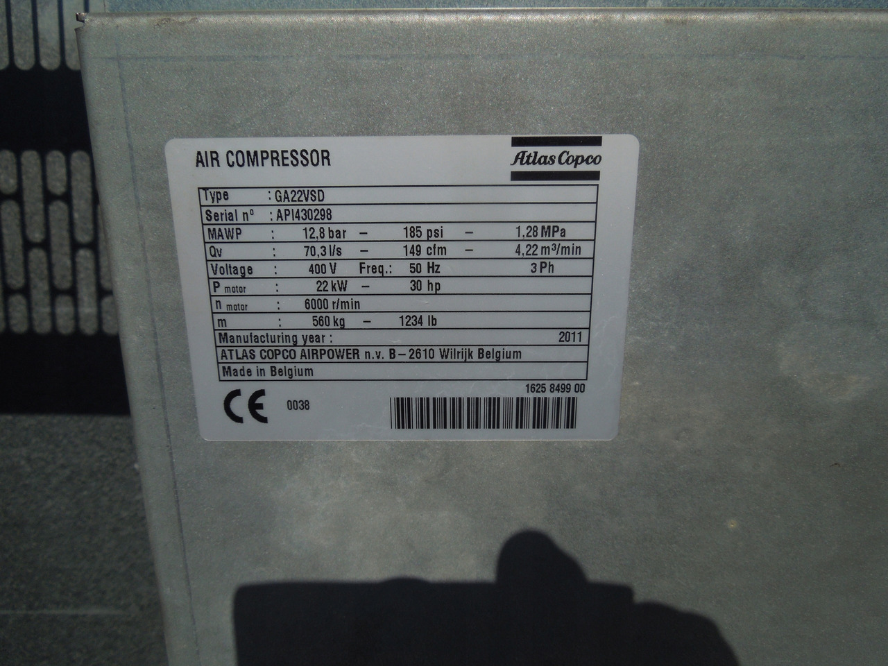 ATLAS COPCO GA22VSDFF - Αεροσυμπιεστής: φωτογραφία 4 ATLAS COPCO GA22VSDFF - Αεροσυμπιεστής: φωτογραφία 4