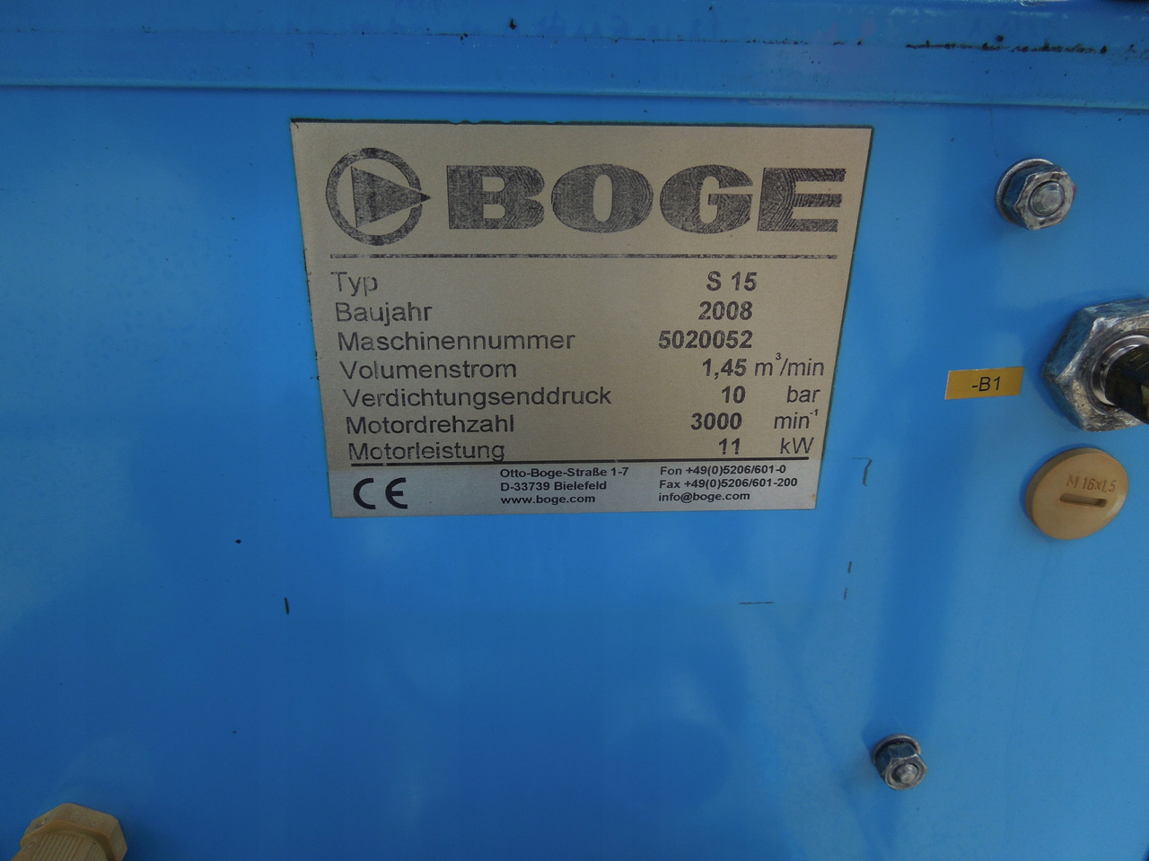 BOGE S15 - Αεροσυμπιεστής: φωτογραφία 4 BOGE S15 - Αεροσυμπιεστής: φωτογραφία 4