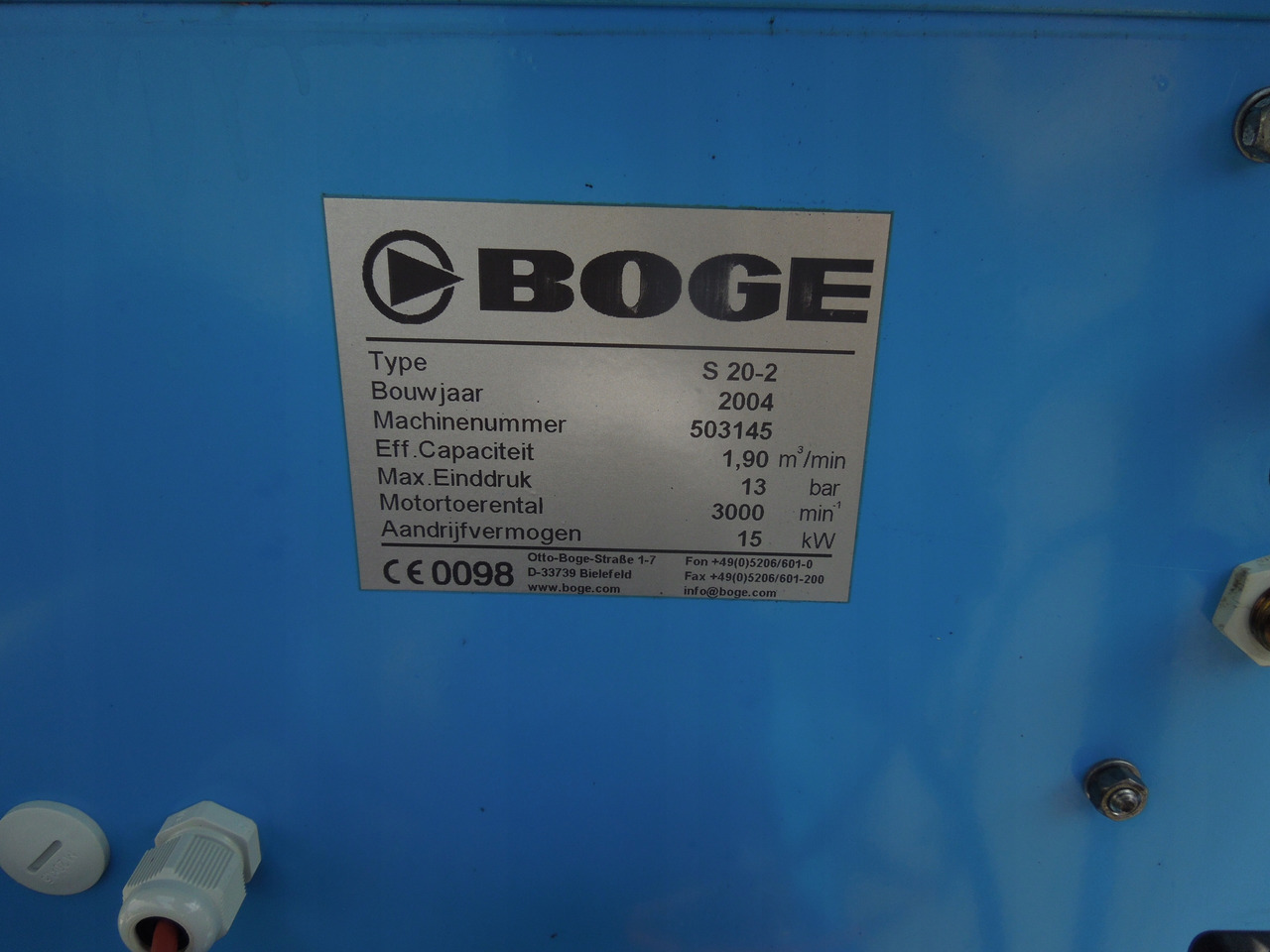 Boge S20-2 - Αεροσυμπιεστής: φωτογραφία 4 Boge S20-2 - Αεροσυμπιεστής: φωτογραφία 4