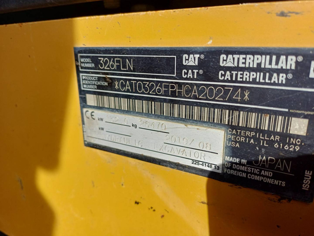 Ερπυστριοφόρος εκσκαφέας CAT 326FLN: φωτογραφία 6