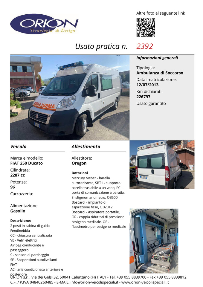 Ασθενοφόρο ORION FIAT 250 DUCATO: φωτογραφία 7 Ασθενοφόρο ORION FIAT 250 DUCATO: φωτογραφία 7