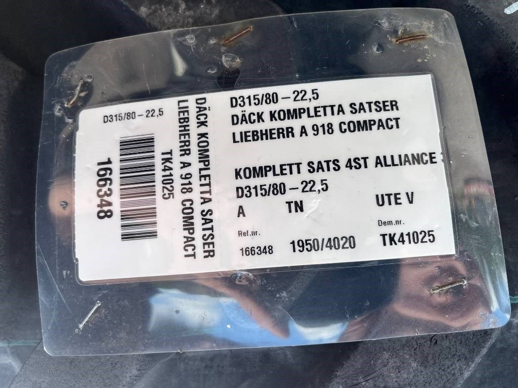 Alliance 315/80-22,5 till Liebherr A 918 - Ελαστικό για Κατασκευή μηχανήματα: φωτογραφία 2 Alliance 315/80-22,5 till Liebherr A 918 - Ελαστικό για Κατασκευή μηχανήματα: φωτογραφία 2