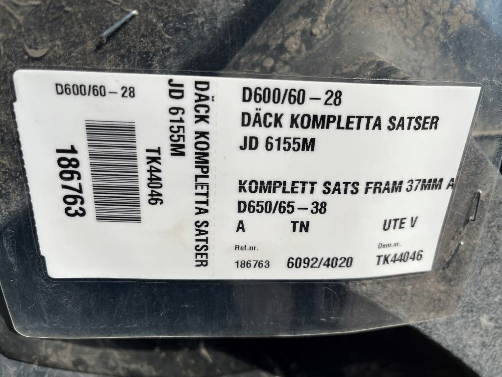 Alliance 650/65R38 600/60R28 till JD 6155 M - Ελαστικό για Γεωργικά μηχανήματα: φωτογραφία 2 Alliance 650/65R38 600/60R28 till JD 6155 M - Ελαστικό για Γεωργικά μηχανήματα: φωτογραφία 2