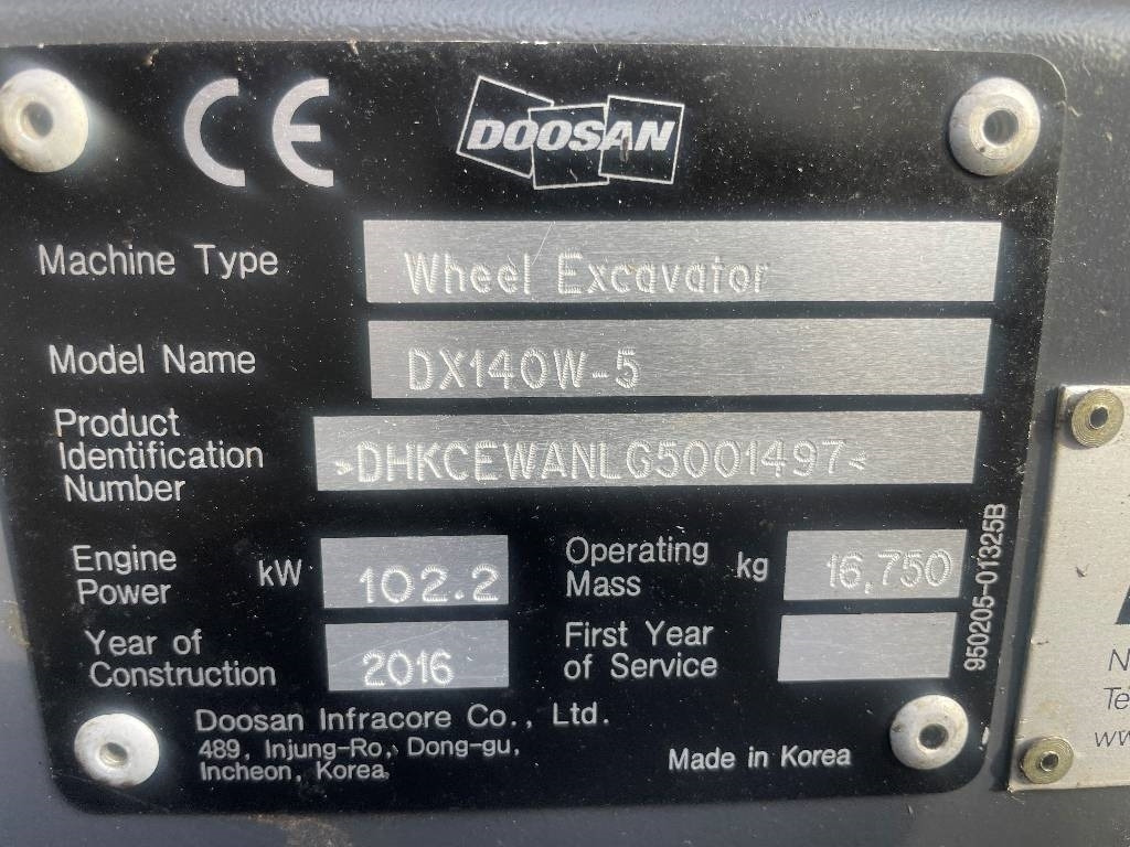Doosan DX 140 W-5 Dismantled: only spare parts - Τροχοφόρος εκσκαφέας: φωτογραφία 5 Doosan DX 140 W-5 Dismantled: only spare parts - Τροχοφόρος εκσκαφέας: φωτογραφία 5