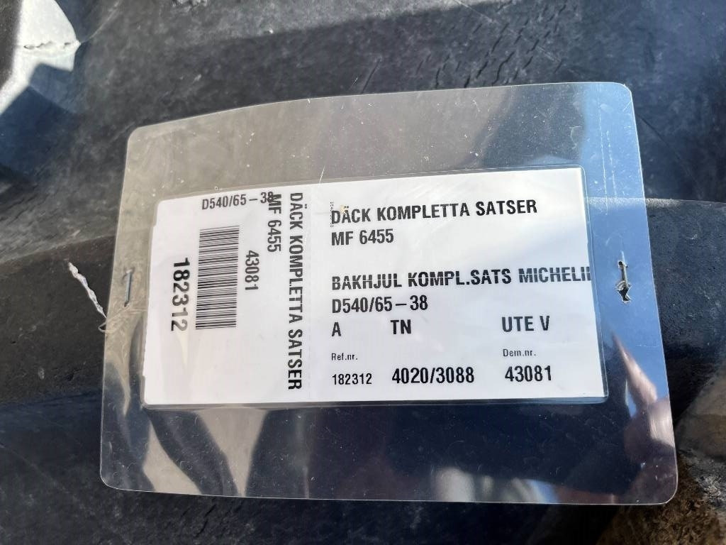 Michelin 540/65R38 till Massey Ferguson 6255 - Ελαστικό για Γεωργικά μηχανήματα: φωτογραφία 2 Michelin 540/65R38 till Massey Ferguson 6255 - Ελαστικό για Γεωργικά μηχανήματα: φωτογραφία 2
