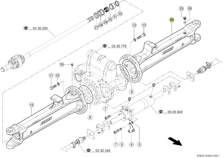 Claas Jaguar 970 - tylna oś napędowa - obudowa osi PRAWA 0015048860 - Πίσω άξονας για Γεωργικά μηχανήματα: φωτογραφία 1 Claas Jaguar 970 - tylna oś napędowa - obudowa osi PRAWA 0015048860 - Πίσω άξονας για Γεωργικά μηχανήματα: φωτογραφία 1