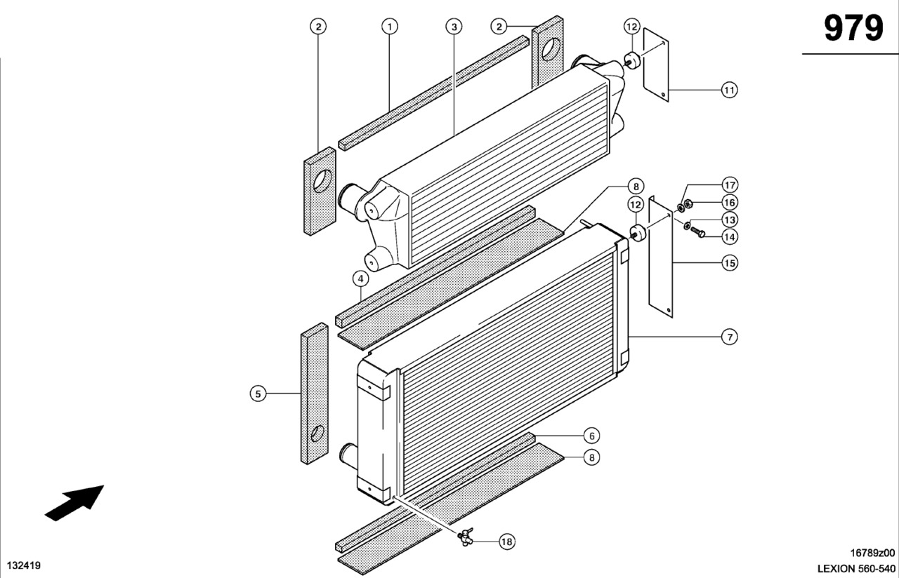 Claas Lexion 560 CHŁODNICA POWIETRZA DOŁADOWANIA 0003501180 (Silnik cat 3126b; układ chłodzenia) - Ενδιάμεσος ψύκτης για Γεωργικά μηχανήματα: φωτογραφία 1 Claas Lexion 560 CHŁODNICA POWIETRZA DOŁADOWANIA 0003501180 (Silnik cat 3126b; układ chłodzenia) - Ενδιάμεσος ψύκτης για Γεωργικά μηχανήματα: φωτογραφία 1