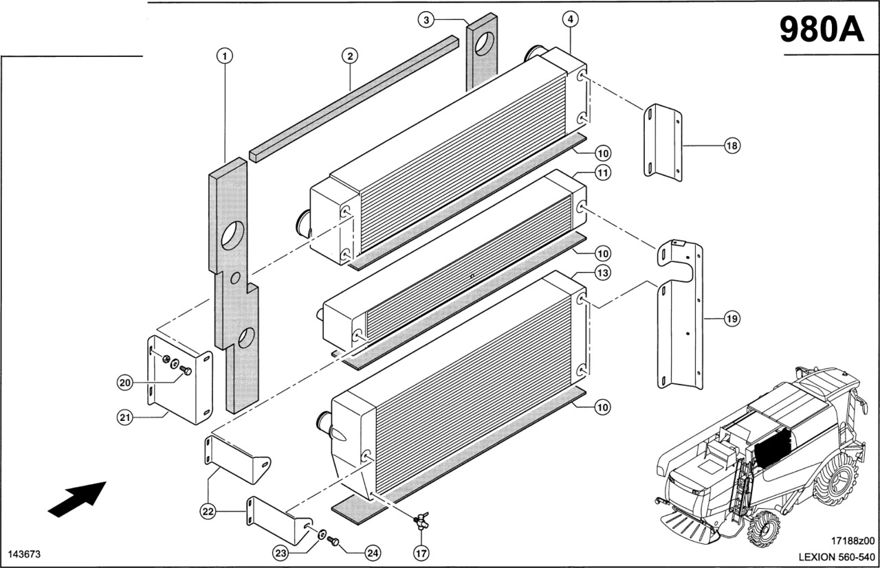 Claas Lexion 560 CHŁODNICA POWIETRZA DOŁADOWANIA 0007619831 (Silnik cat c9, c6.6; układ chłodzenia) - Ενδιάμεσος ψύκτης για Γεωργικά μηχανήματα: φωτογραφία 1 Claas Lexion 560 CHŁODNICA POWIETRZA DOŁADOWANIA 0007619831 (Silnik cat c9, c6.6; układ chłodzenia) - Ενδιάμεσος ψύκτης για Γεωργικά μηχανήματα: φωτογραφία 1