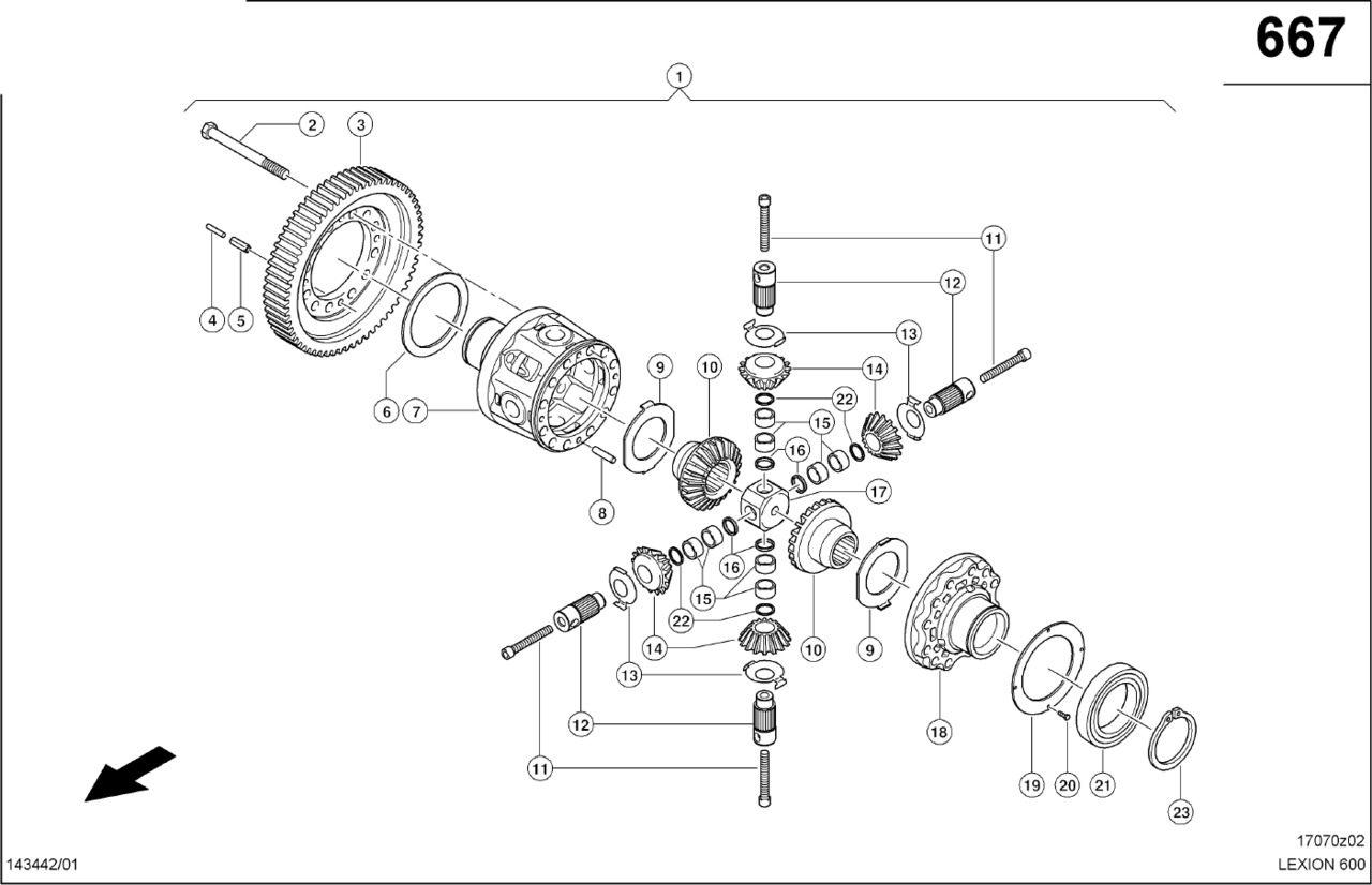 Claas Lexion 600 KRZYŻAK OSI 0007702000 (Napęd jezdny; mechanizm róźnicowy) - Μετάδοσης κίνησης για Θεριζοαλωνιστική μηχανή: φωτογραφία 1 Claas Lexion 600 KRZYŻAK OSI 0007702000 (Napęd jezdny; mechanizm róźnicowy) - Μετάδοσης κίνησης για Θεριζοαλωνιστική μηχανή: φωτογραφία 1