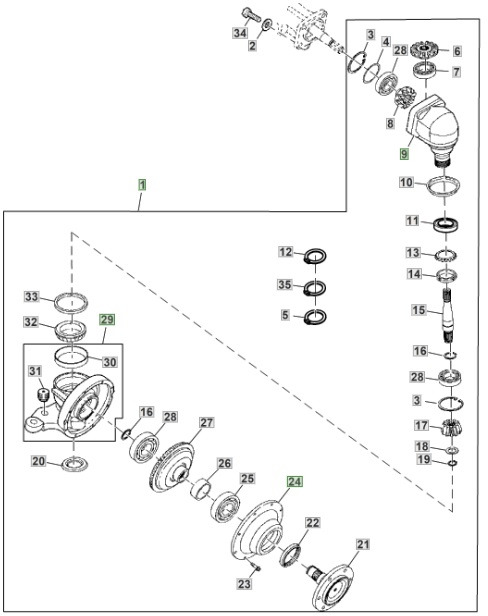 John Deere 3320 3520 3720 - oś przednia - zwolnica zwrotnica LVA10669 - Ακραξόνιο για Γεωργικά μηχανήματα: φωτογραφία 1 John Deere 3320 3520 3720 - oś przednia - zwolnica zwrotnica LVA10669 - Ακραξόνιο για Γεωργικά μηχανήματα: φωτογραφία 1