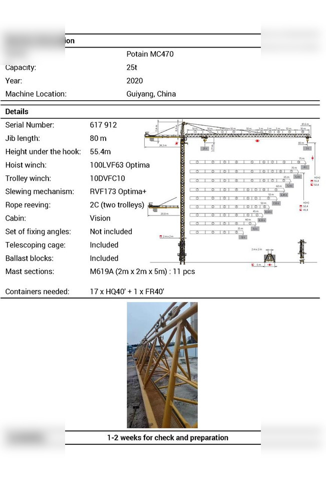 2020 POTAIN MC470 - Πυργογερανός: φωτογραφία 1 2020 POTAIN MC470 - Πυργογερανός: φωτογραφία 1