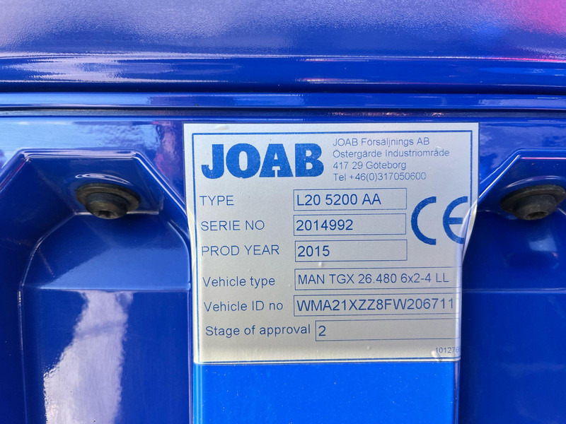 Φορτηγό φόρτωσης γάντζου MAN TGX 26.480 6x2*4 JOAB L 20 ton / L=5200 mm / H=1570 mm: φωτογραφία 14